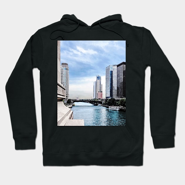 Chicago IL - View From Michigan Avenue Bridge Hoodie by SusanSavad